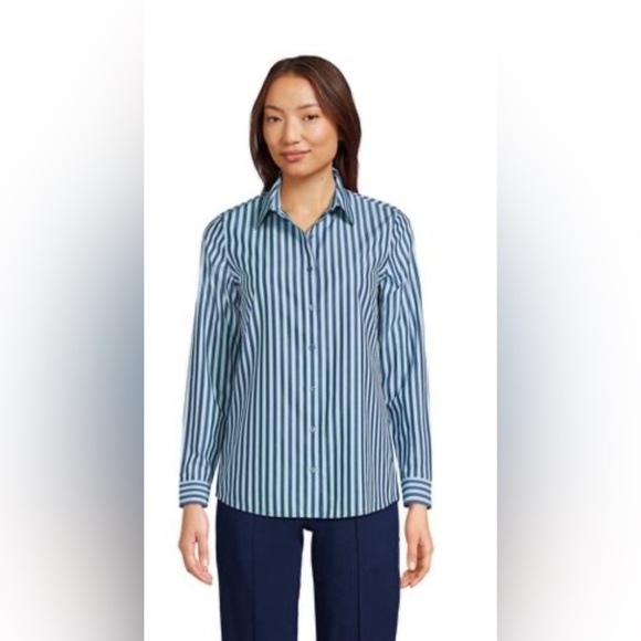 Lands End Long Sleeve Button Up Shirt 8 - Picture 1 of 10
